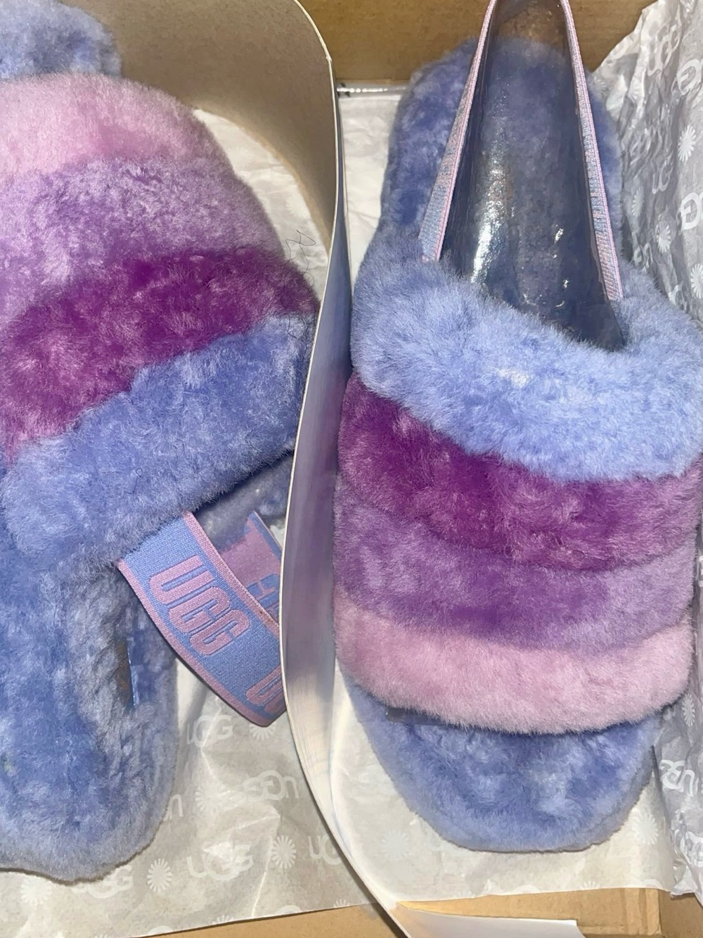UGG Women’s Fluff Slide - Lavender, Violet & Light Pink Shearling